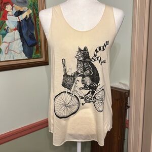 TWO SLEEVELESS T SHIRTS CAT THEMED
NWT. SIZE S